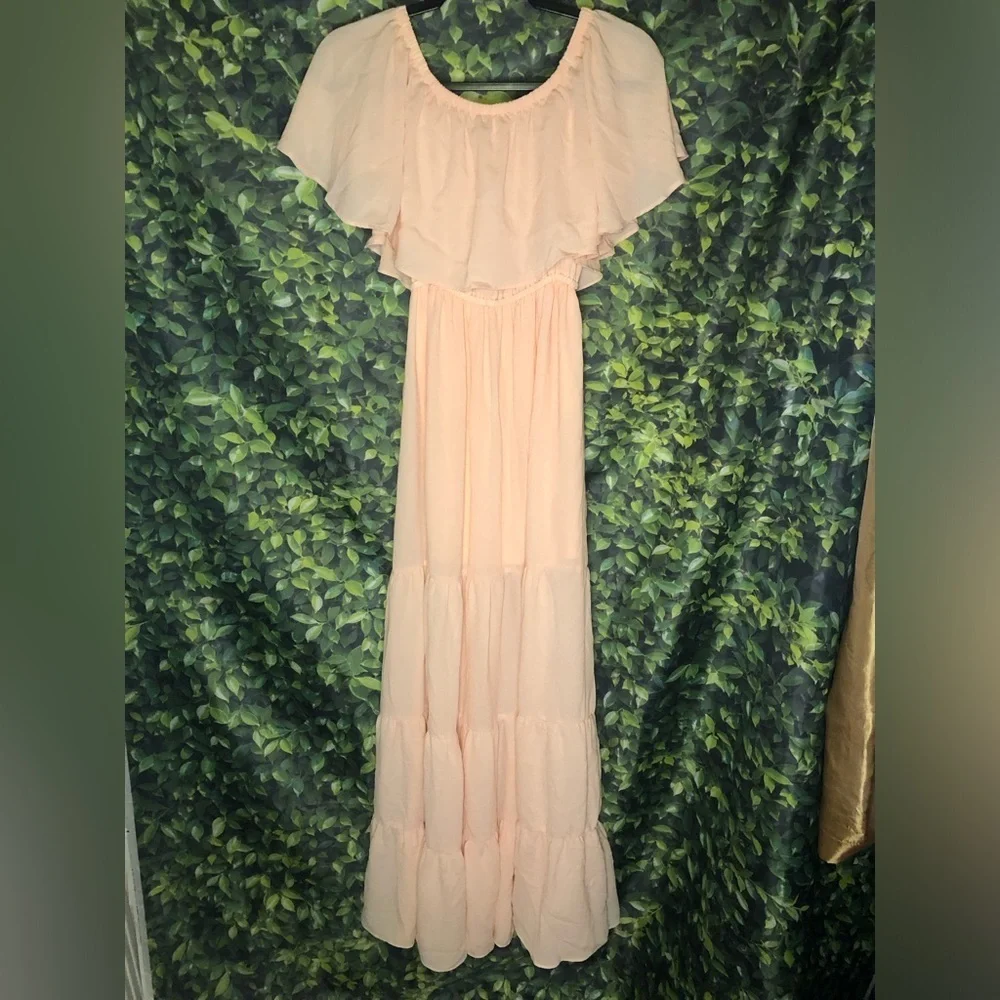 Elegant Pale Pink Maxi Dress - Picture 2 of 14